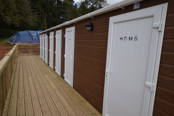 The new toilet block has arrived for our campers